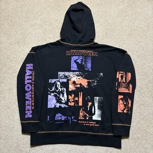 John Carpenters Halloween Hoodie Mens Large Black Full Zip Michael Myers Graphic